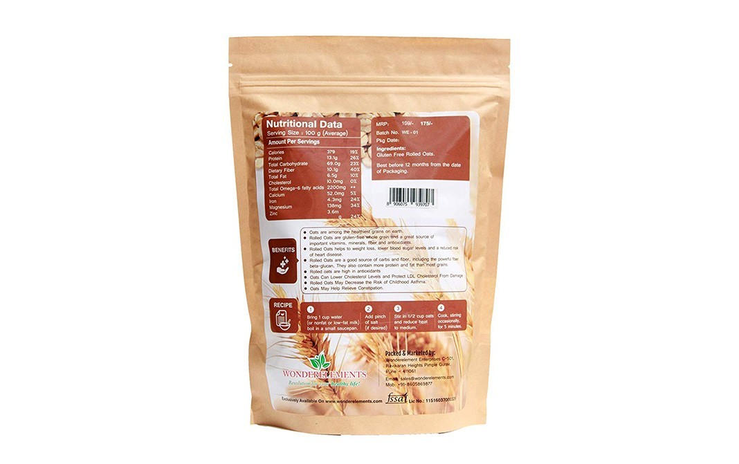 Wonderelements Rolled Oats, Gluten Free    Pack  500 grams